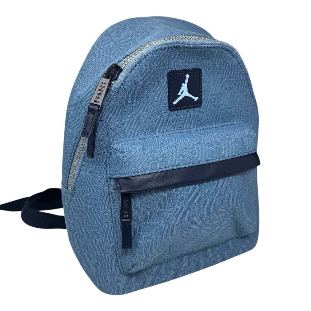 Jordan Backpack Womens Blue Mini Nike Monogram Logo Jacquard School 8L‎ 7A0761
